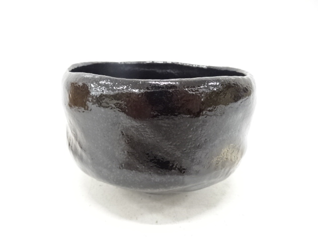 楽焼　佐々木松楽造　黒楽　茶碗（保護箱付）